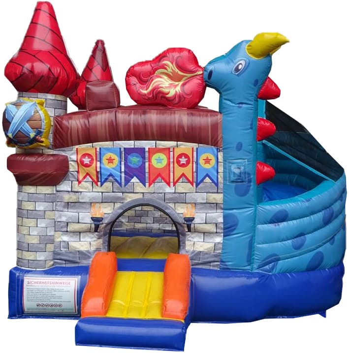 Drachenland Hüpfburg mit Rutsche - Tolles Hüpf- und Rutschvergnügen
